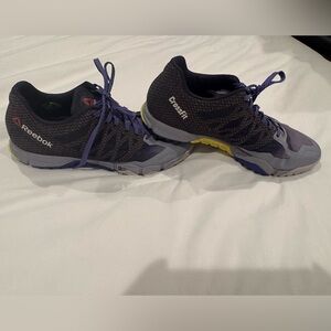 Reebok CrossFit Shoes - Black and Yellow with Purple Laces